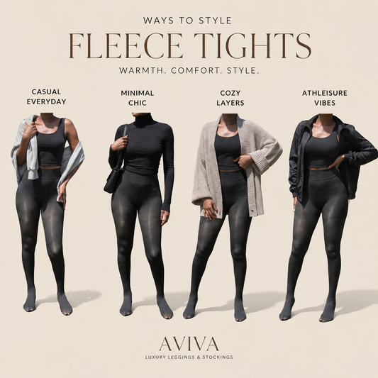 Fleece Opaque Tights – Midnight Black & Espresso