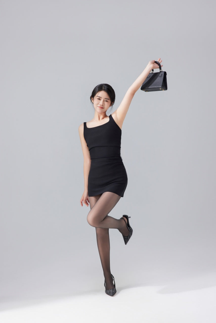 Black Silk Angel Regular | Leuse Viussor® 1.0 Ultra Sheer Shaping Tights