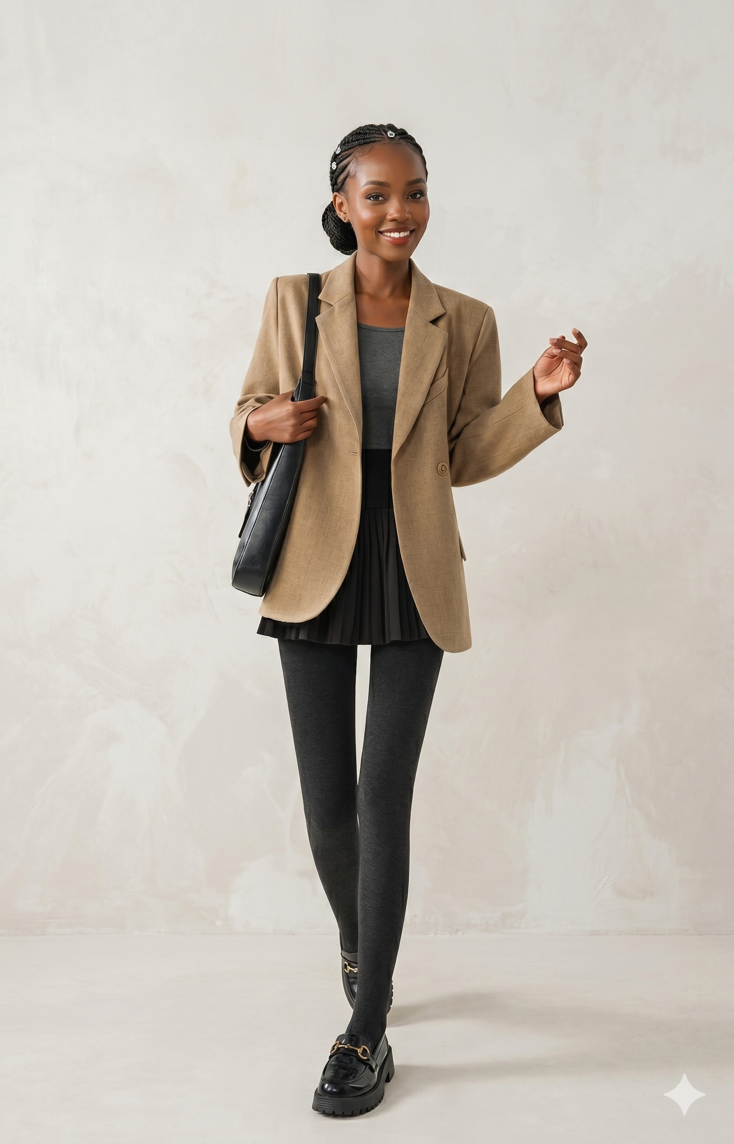 The Tutu Miss Air-Thermal Opaque Tights Black on model