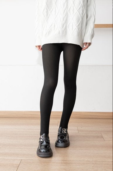 MIDNIGHT BLACK — OPAQUE TIGHTS WITH THERMAL VELVET INTERIOR