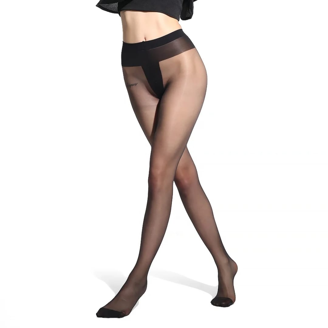 8D Aura Invisible T-Crotch Ultra Sheer Tights - Black