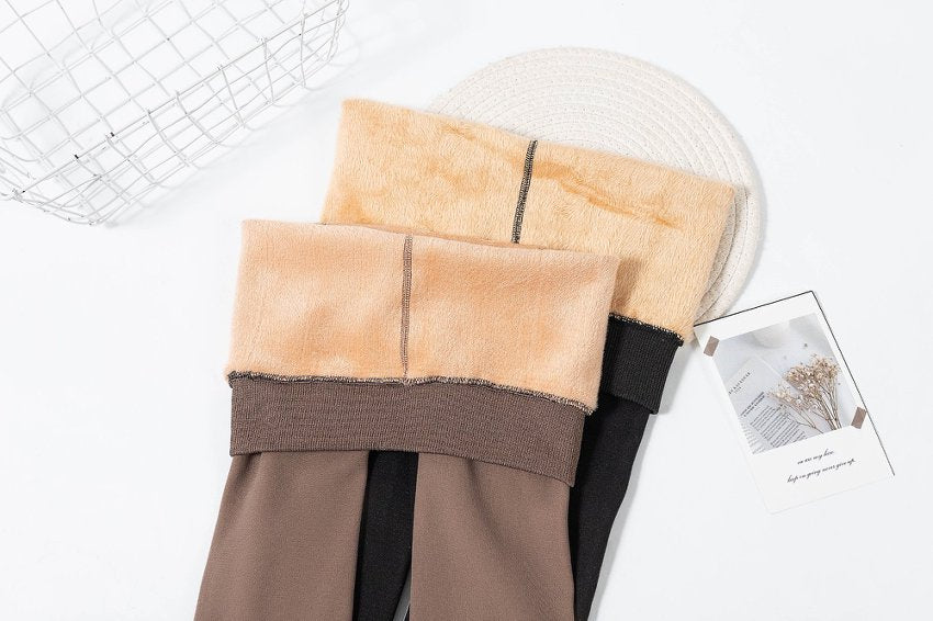 ESPRESSO CHIC — OPAQUE TIGHTS WITH THERMAL VELVET INTERIOR
