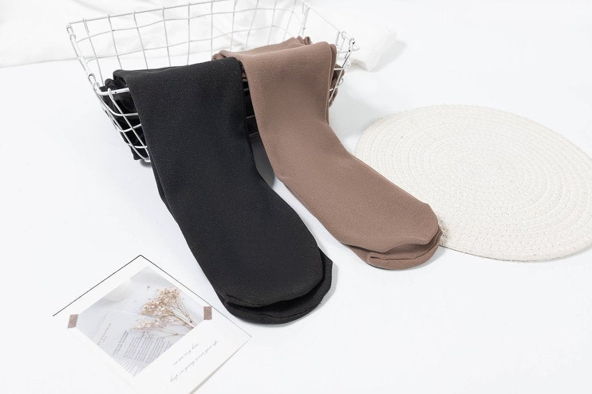 MIDNIGHT BLACK — OPAQUE TIGHTS WITH THERMAL VELVET INTERIOR