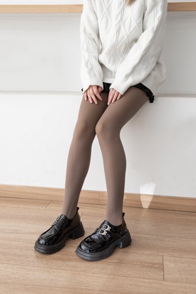 Fleece Opaque Tights – Midnight Black & Espresso